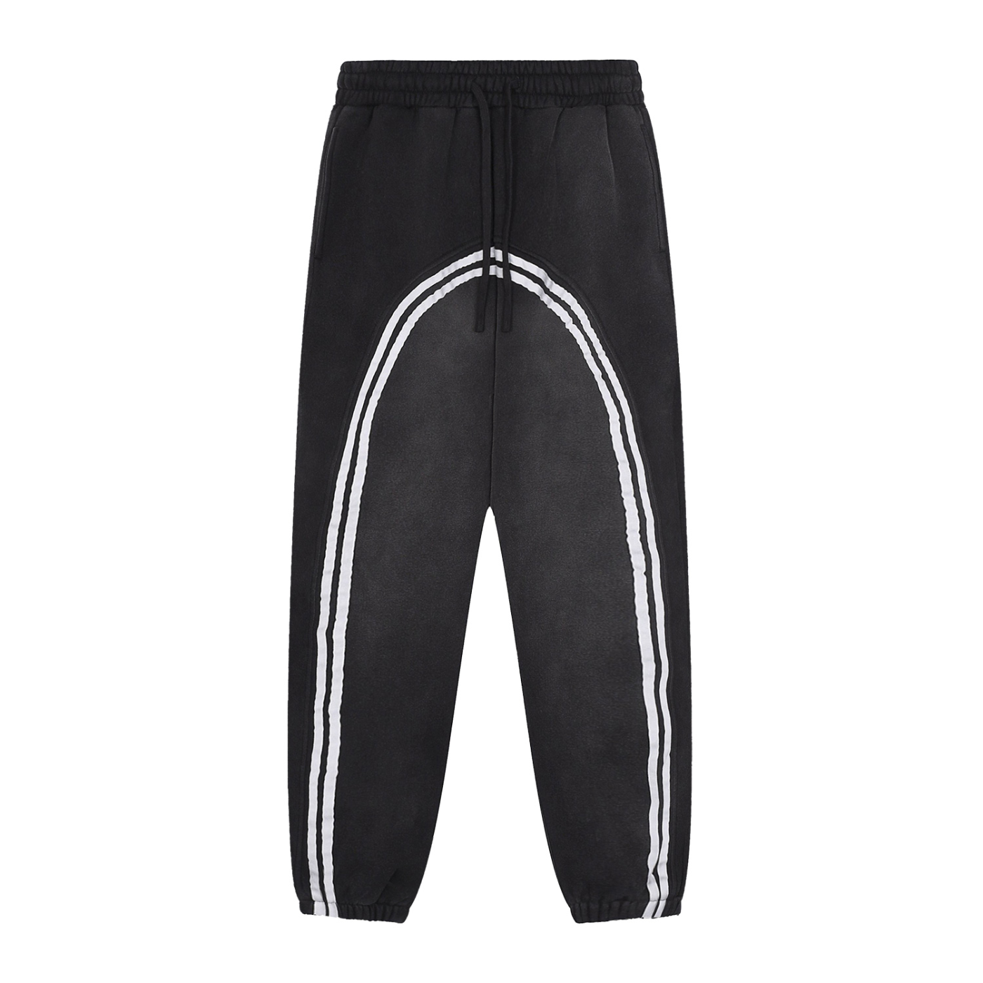 Sun Fade Contrast Tape Fleece Jogged Sweatpants - pocket detail