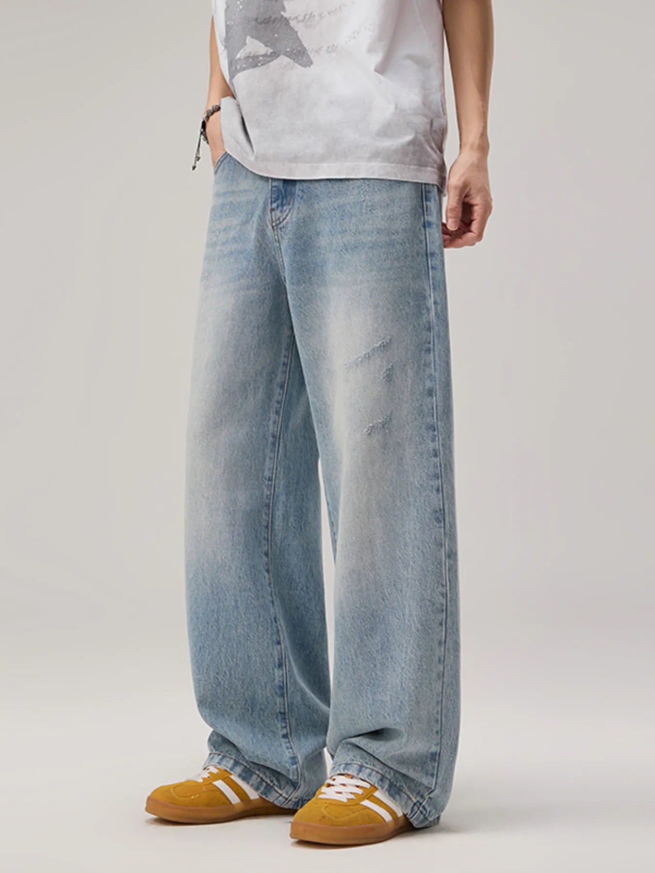 466 nan – Men's wide leg jeans streetwear fit