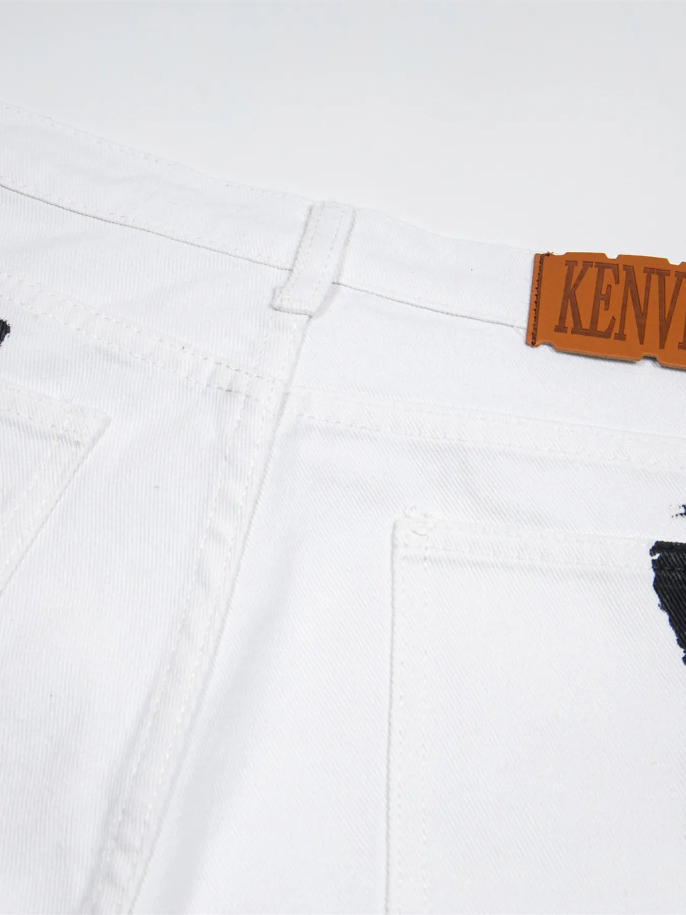 1264 Men's Handprint Pattern Jeans – men's graphic jeans (detail view 6)
