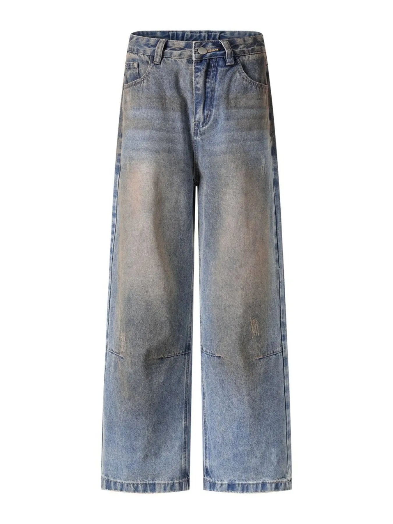 260 Men's Wide Leg Wash Jeans – Men's wide leg jeans streetwear fit