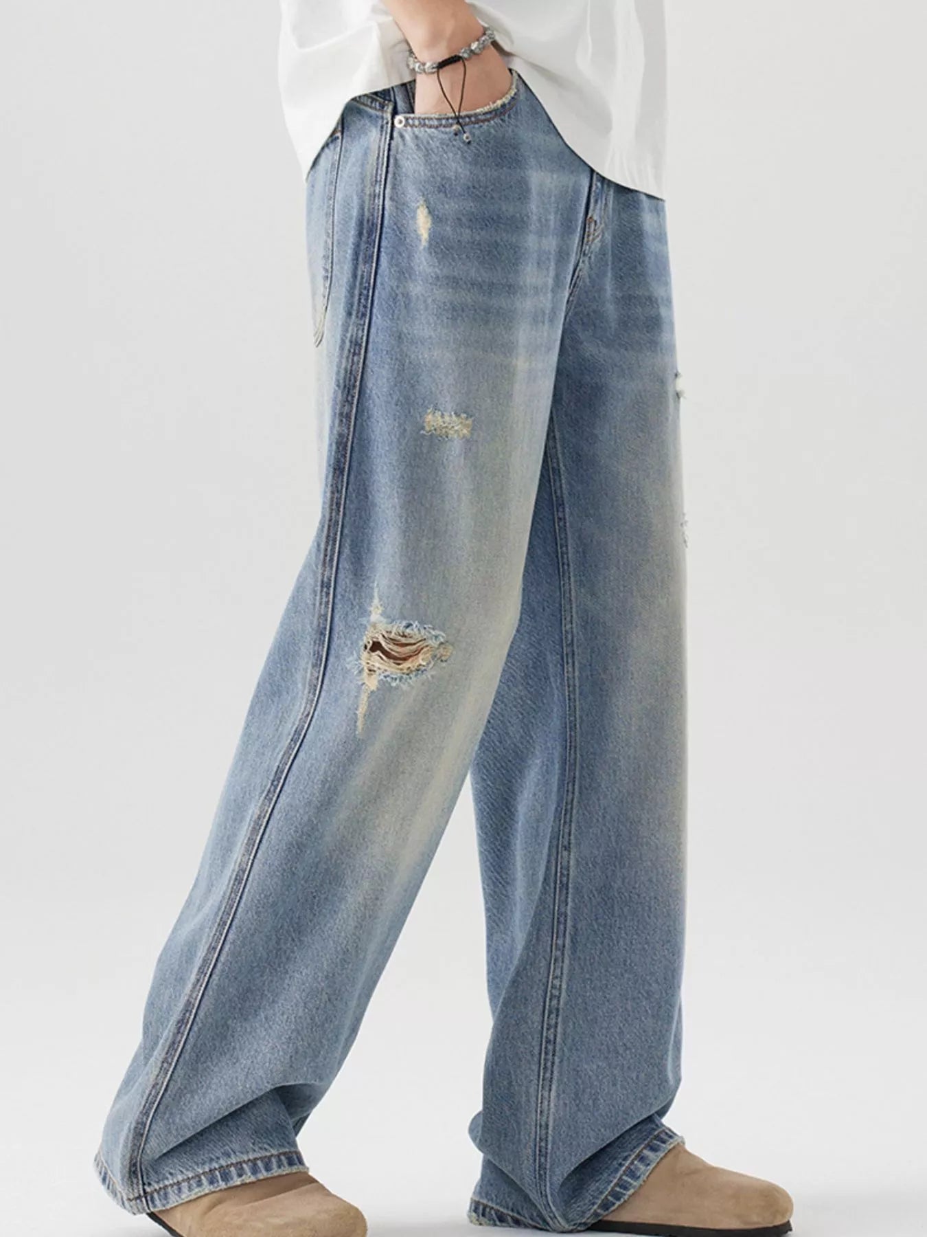 741 nan – Men's wide leg jeans streetwear fit