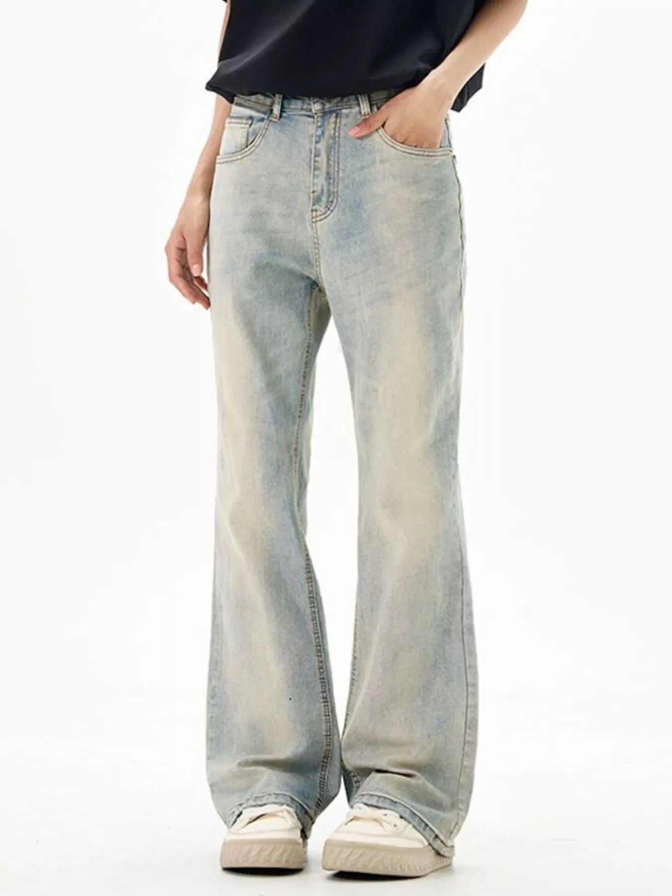 1293 Men's Wash Flare Jeans – men's flare jeans (Y2K) (front view)