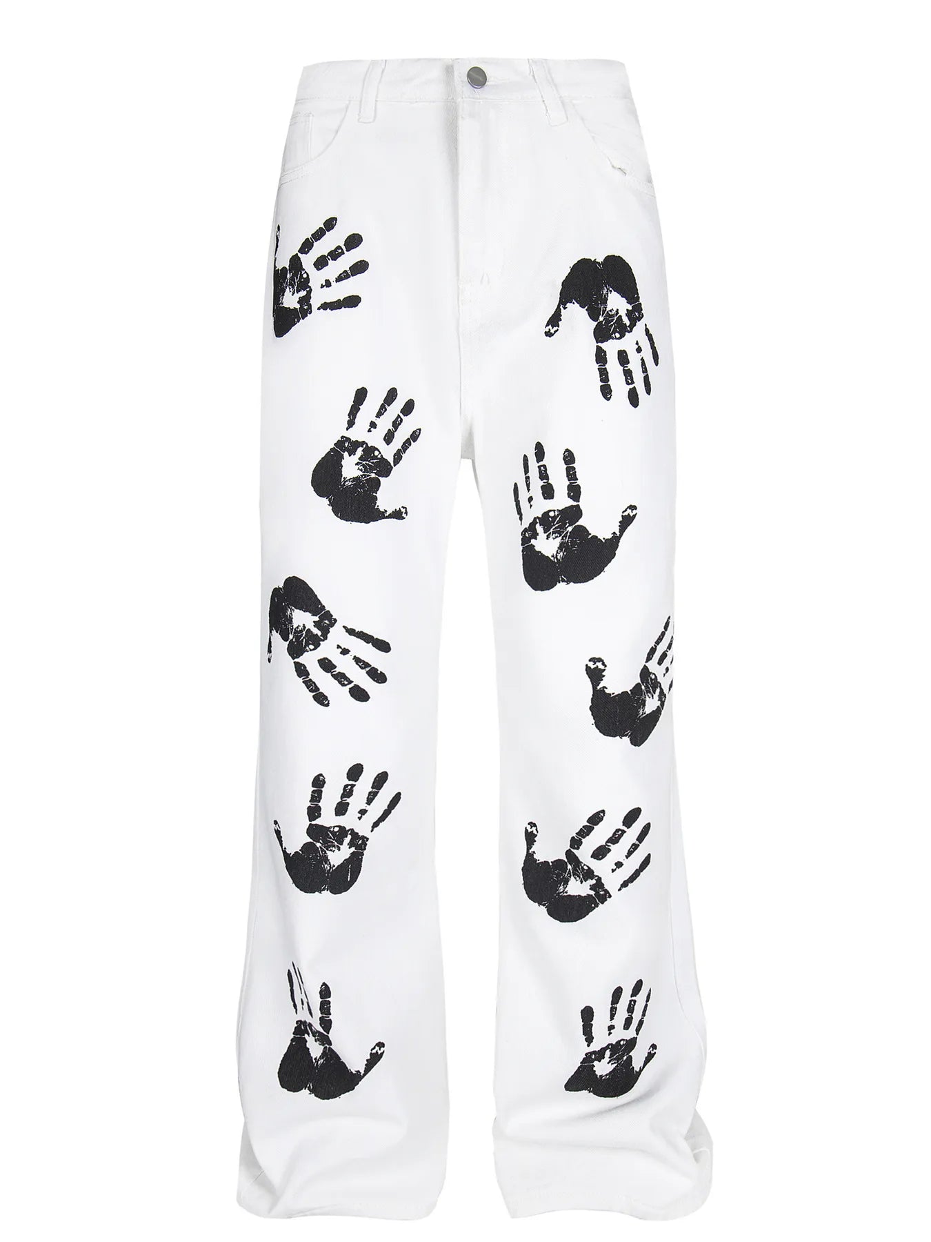 1264 Men's Handprint Pattern Jeans – men's graphic jeans (main view)