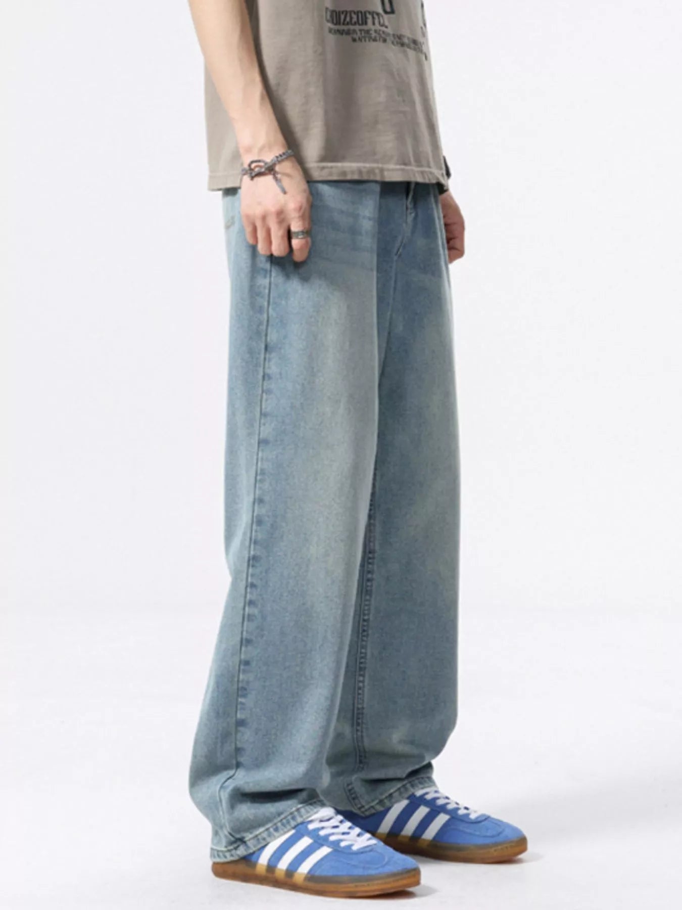 696 nan – Men's wide leg jeans streetwear fit
