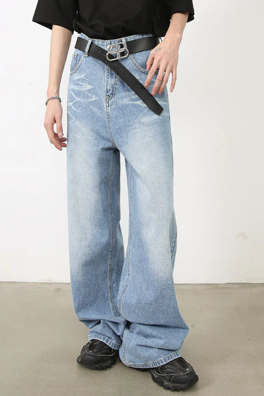 1053 Men's Wide Leg Jeans – Men's wide leg jeans streetwear fit