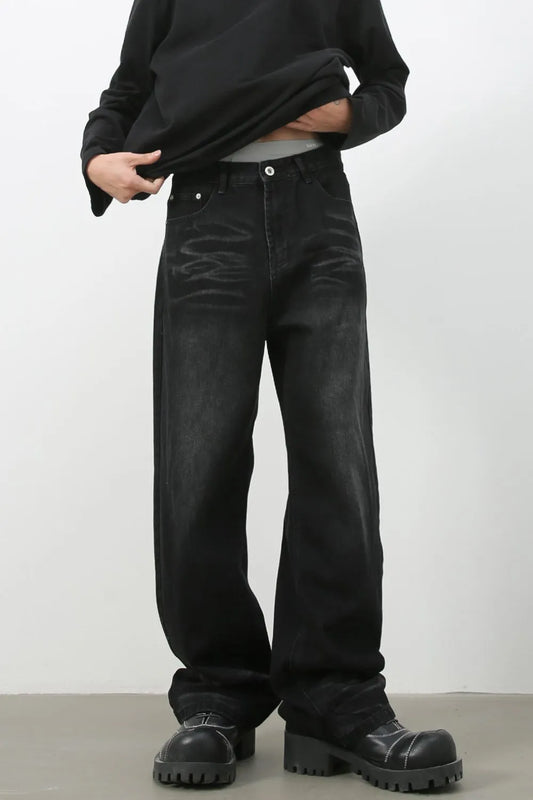 017 Men's Wide Leg Jeans – Men's wide leg jeans streetwear fit