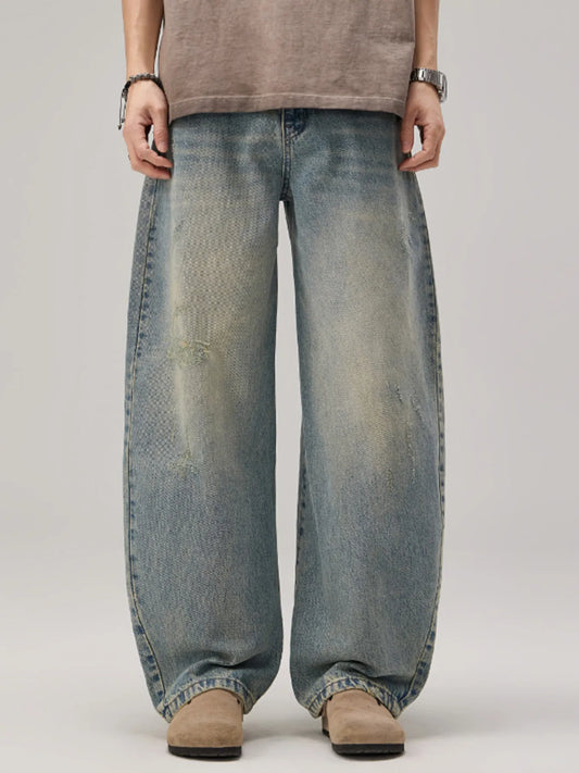 1217 Men's Wash Wide Leg Jeans – Men's wide leg jeans streetwear fit