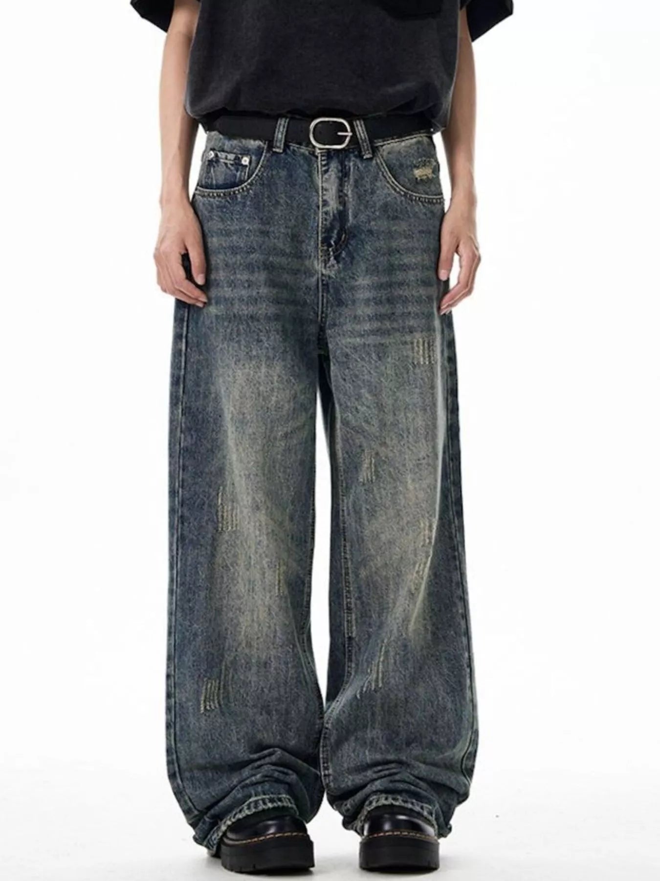 1000 nan – Men's wide leg jeans streetwear fit