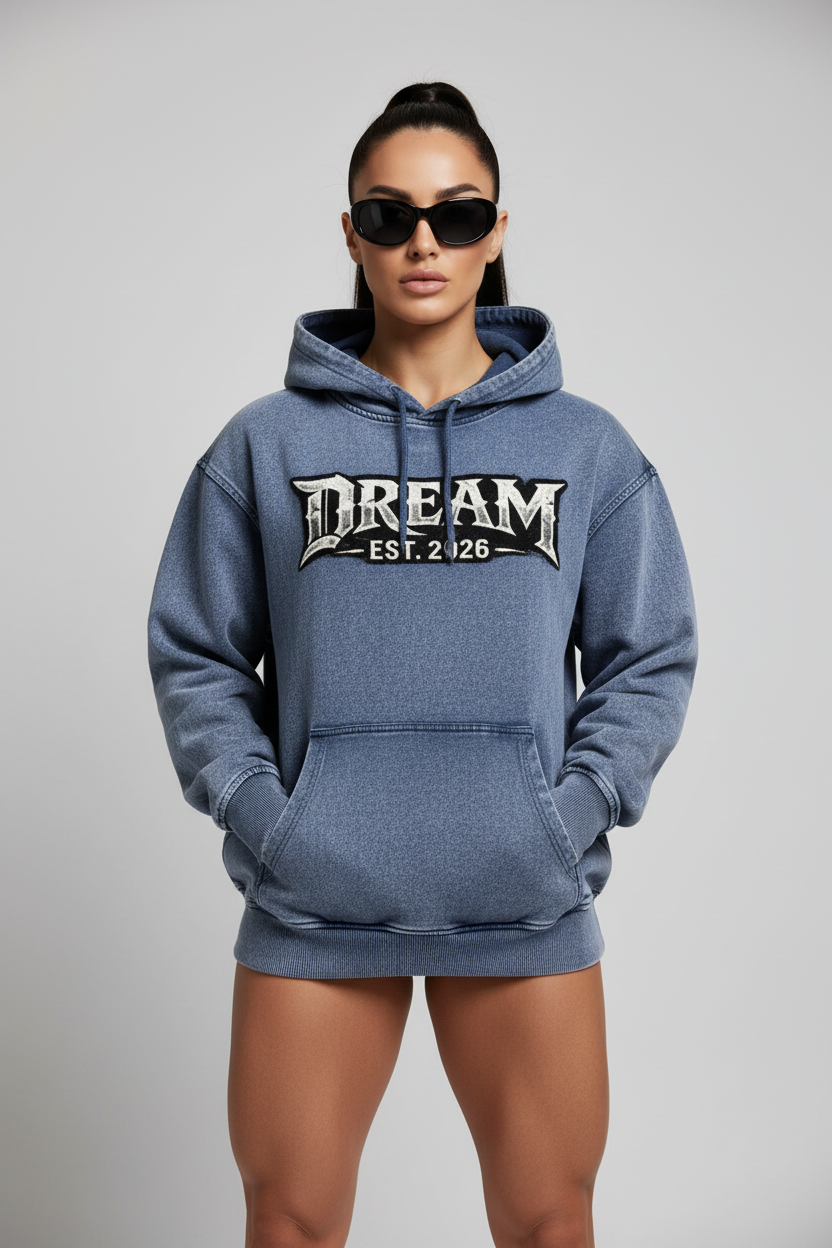 Women Dream Monarch Butterfly wings Snow Wash Oversized Hoodie – Main Image