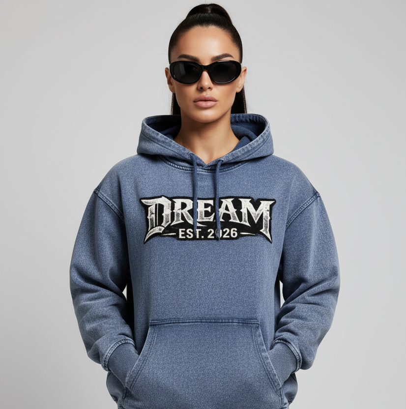 Women Dream Monarch Butterfly wings Snow Wash Oversized Hoodie – Detail Close-Up