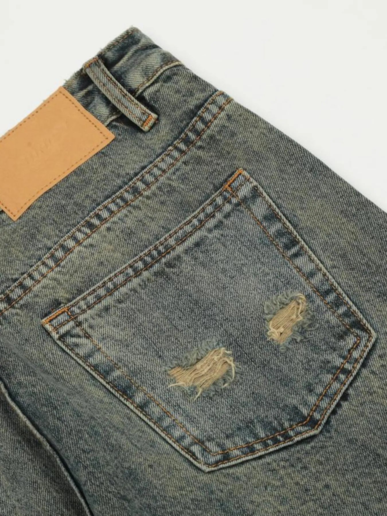 1280 Men's Vintage Distressed Flare Jeans – men's flare jeans (Y2K) (detail view 13)