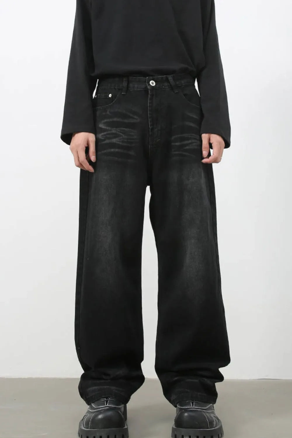 020 nan – Men's wide leg jeans streetwear fit