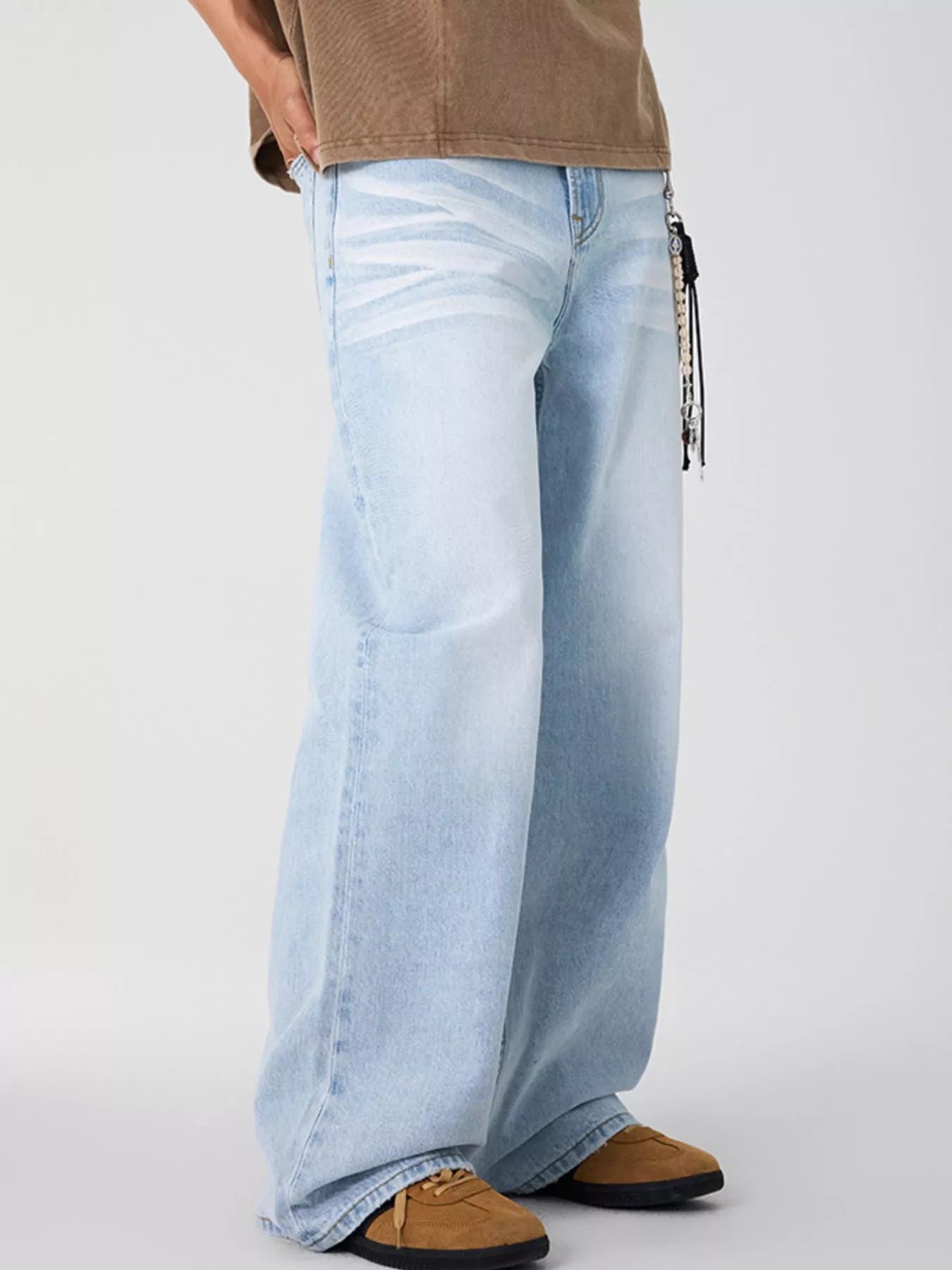 889 nan – Men's wide leg jeans streetwear fit