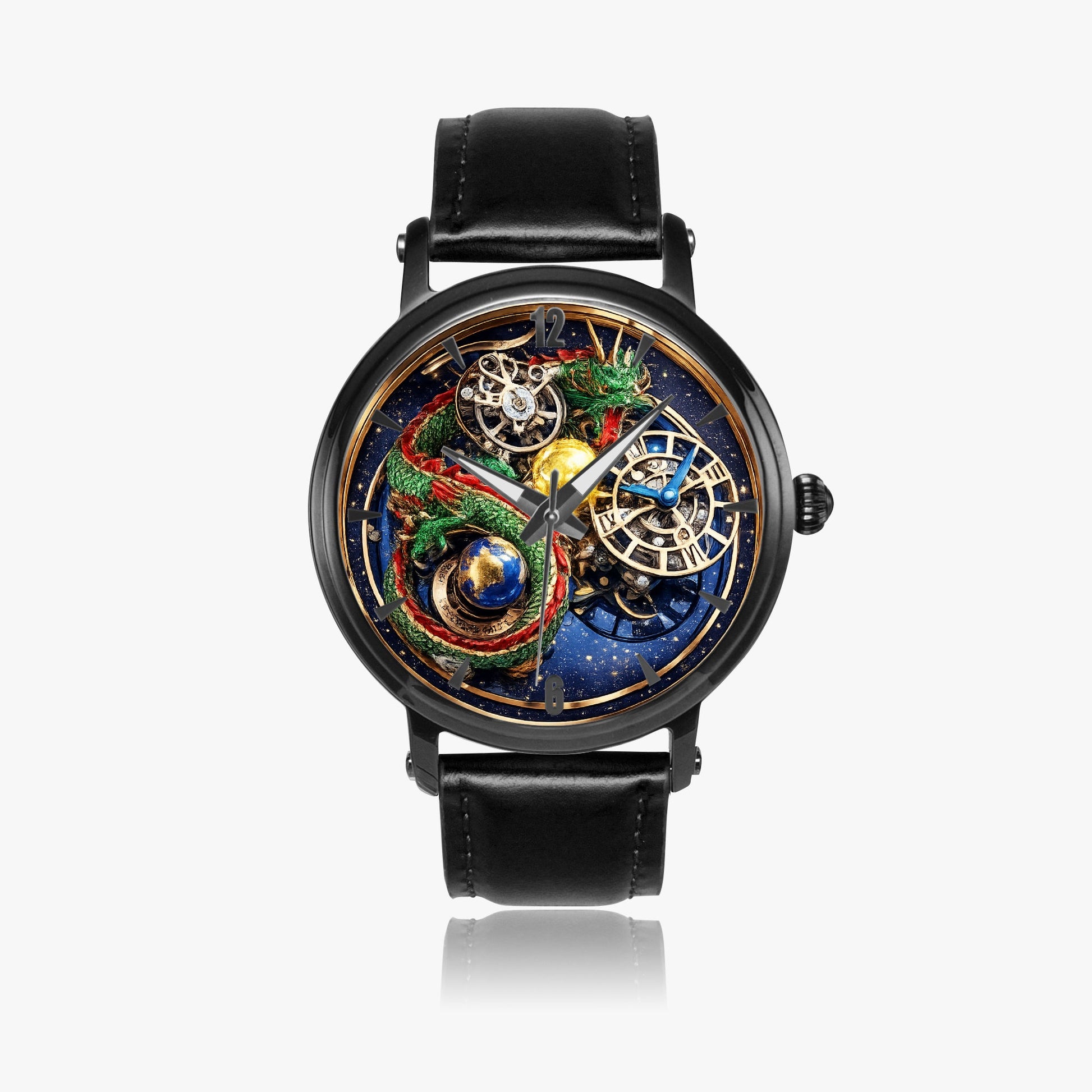 Jaycoh™ Astronomy Dragon Turbilon 157. 46mm Unisex Automatic Watch(Black) | Print-on-Demand Custom Watch - side view | print on demand watch print custom watch