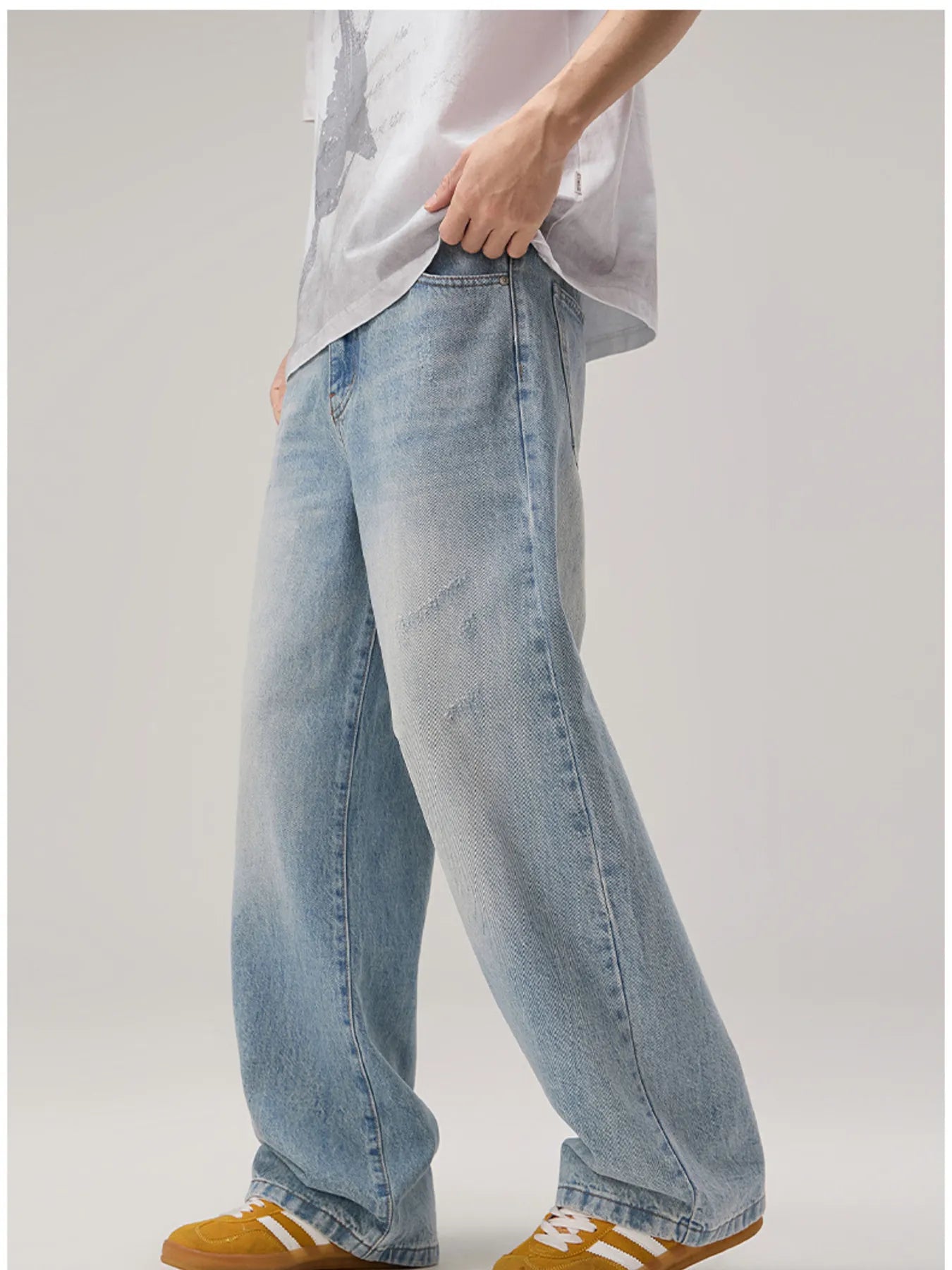 467 nan – Men's wide leg jeans streetwear fit