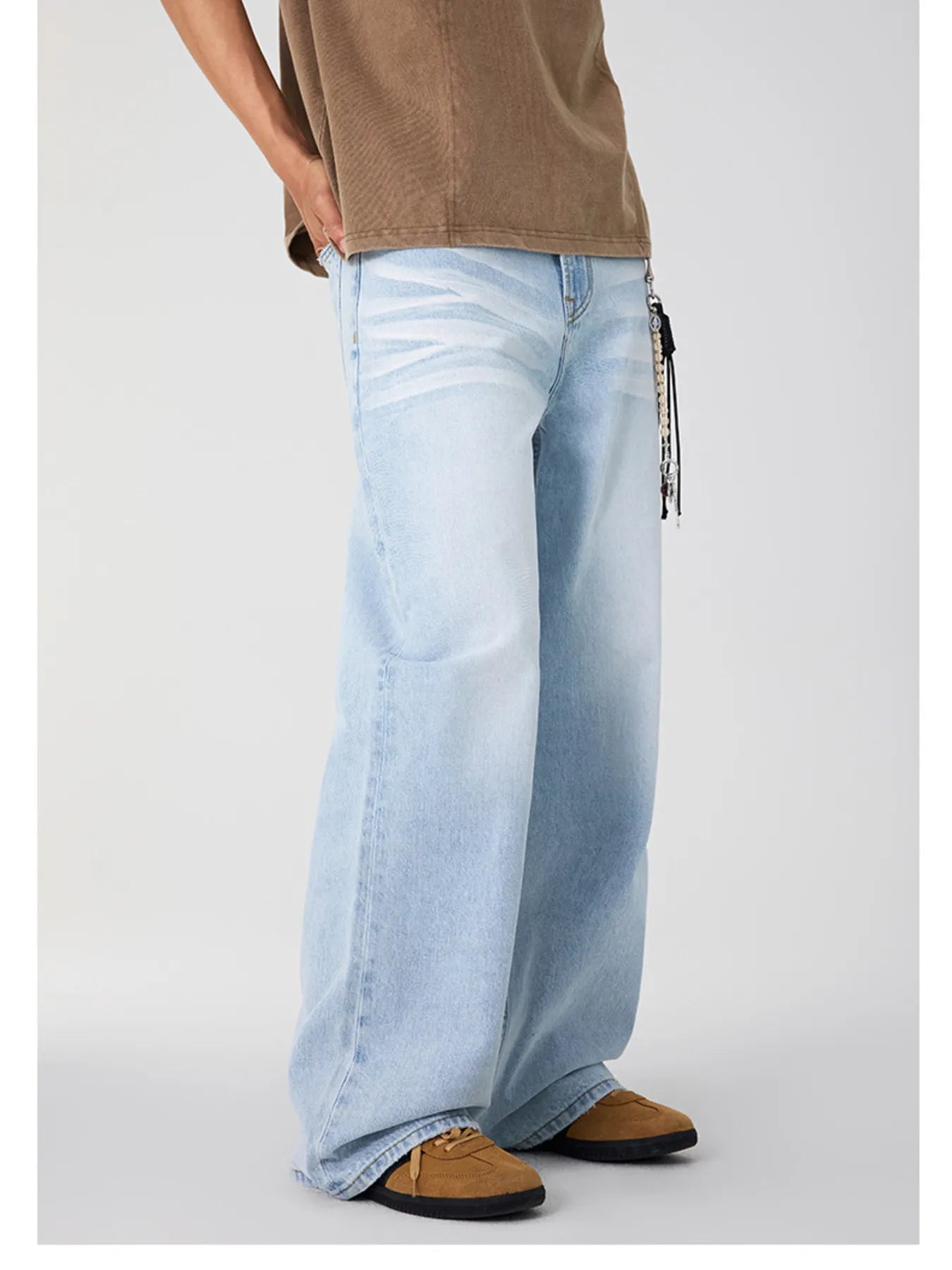 891 nan – Men's wide leg jeans streetwear fit