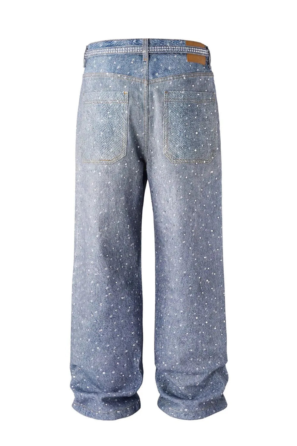 Midnight Drip Rhinestone Belt Jeans - Medium - Image 5