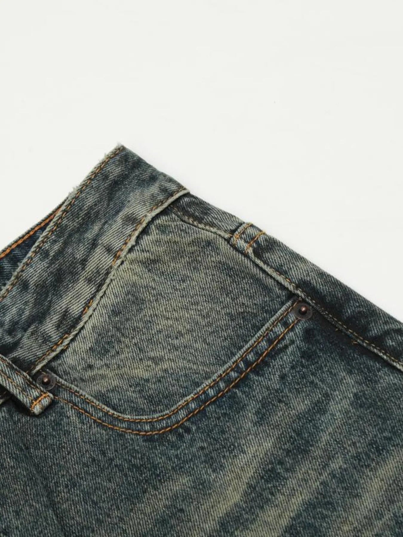 1280 Men's Vintage Distressed Flare Jeans – men's flare jeans (Y2K) (detail view 11)