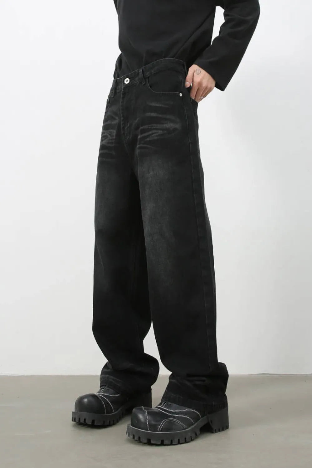 021 nan – Men's wide leg jeans streetwear fit