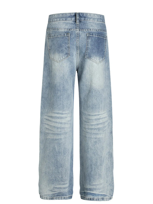 527 nan – Men's wide leg jeans streetwear fit