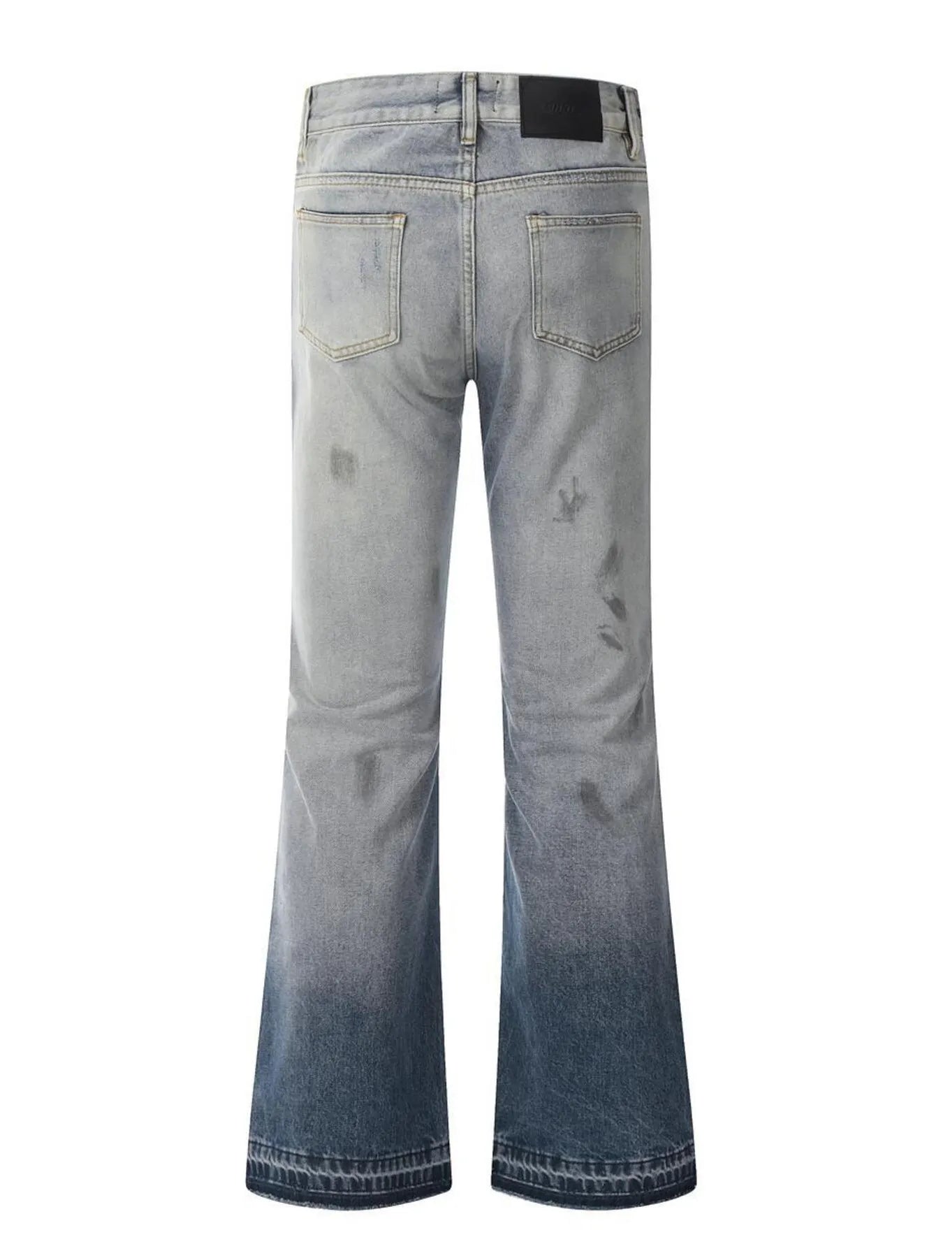 1283 Men's Vintage Washed Gradient Distressed Flare Jeans – men's flare jeans (Y2K) (back view)