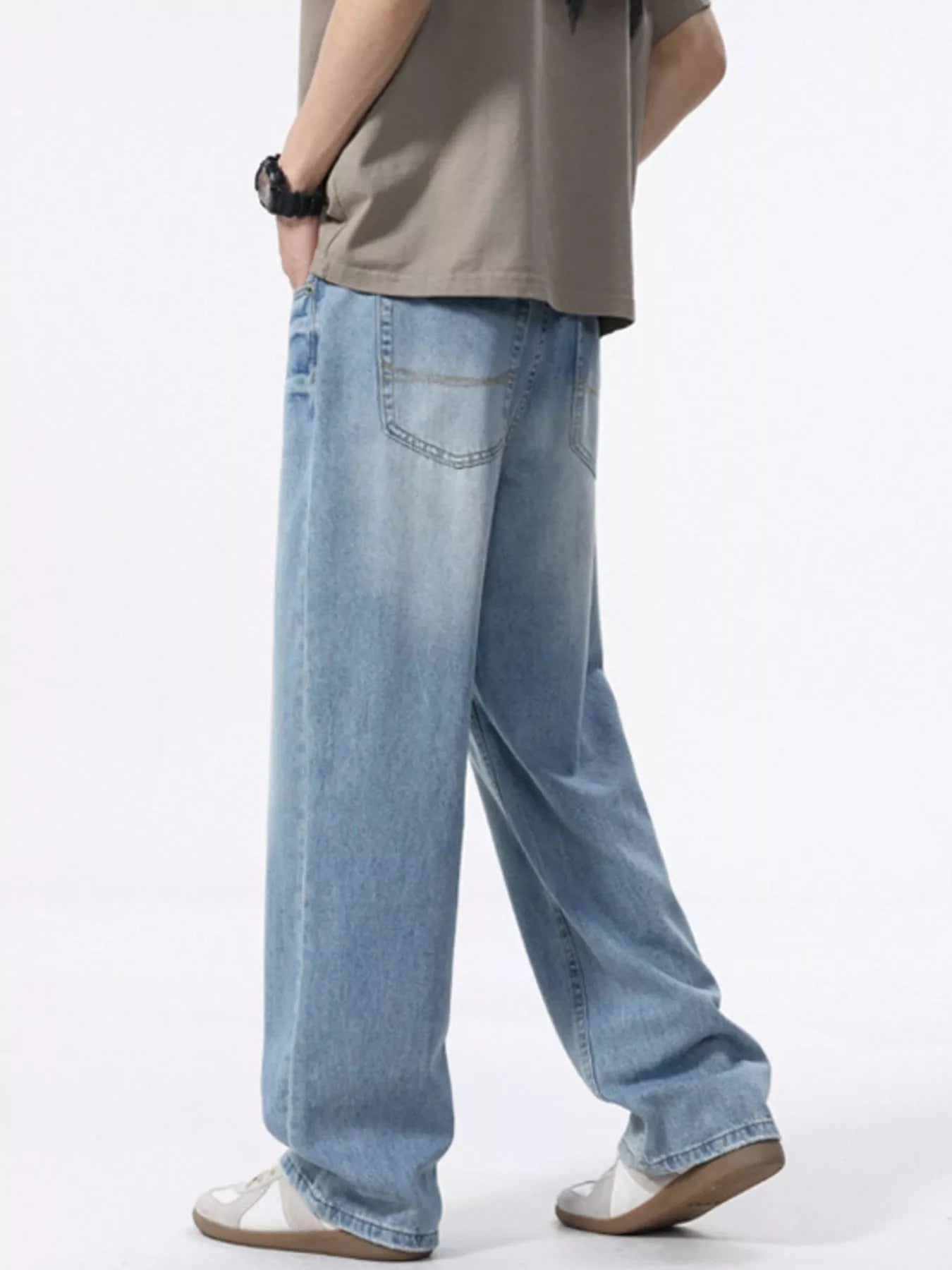 693 nan – Men's wide leg jeans streetwear fit