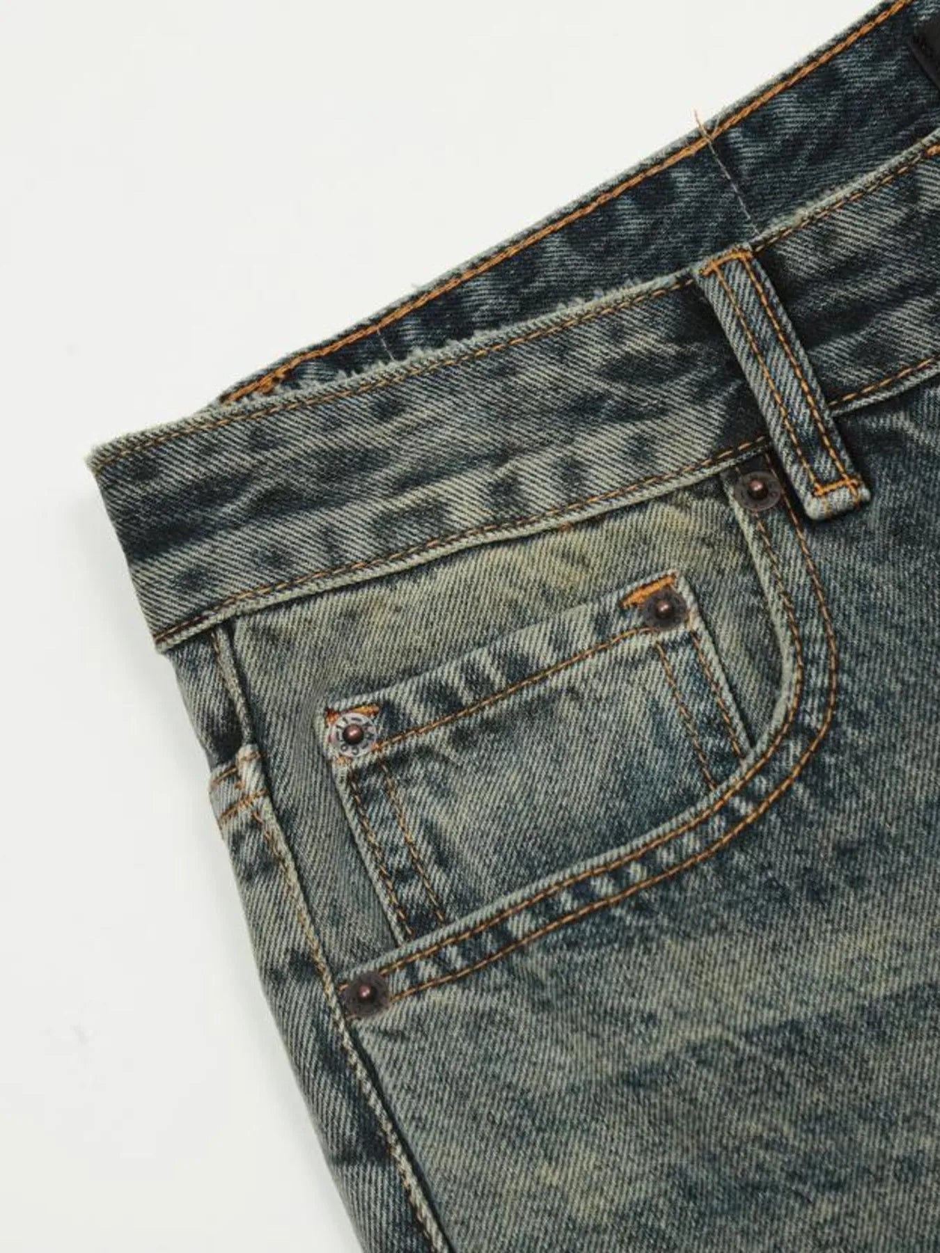 1280 Men's Vintage Distressed Flare Jeans – men's flare jeans (Y2K) (detail view 12)