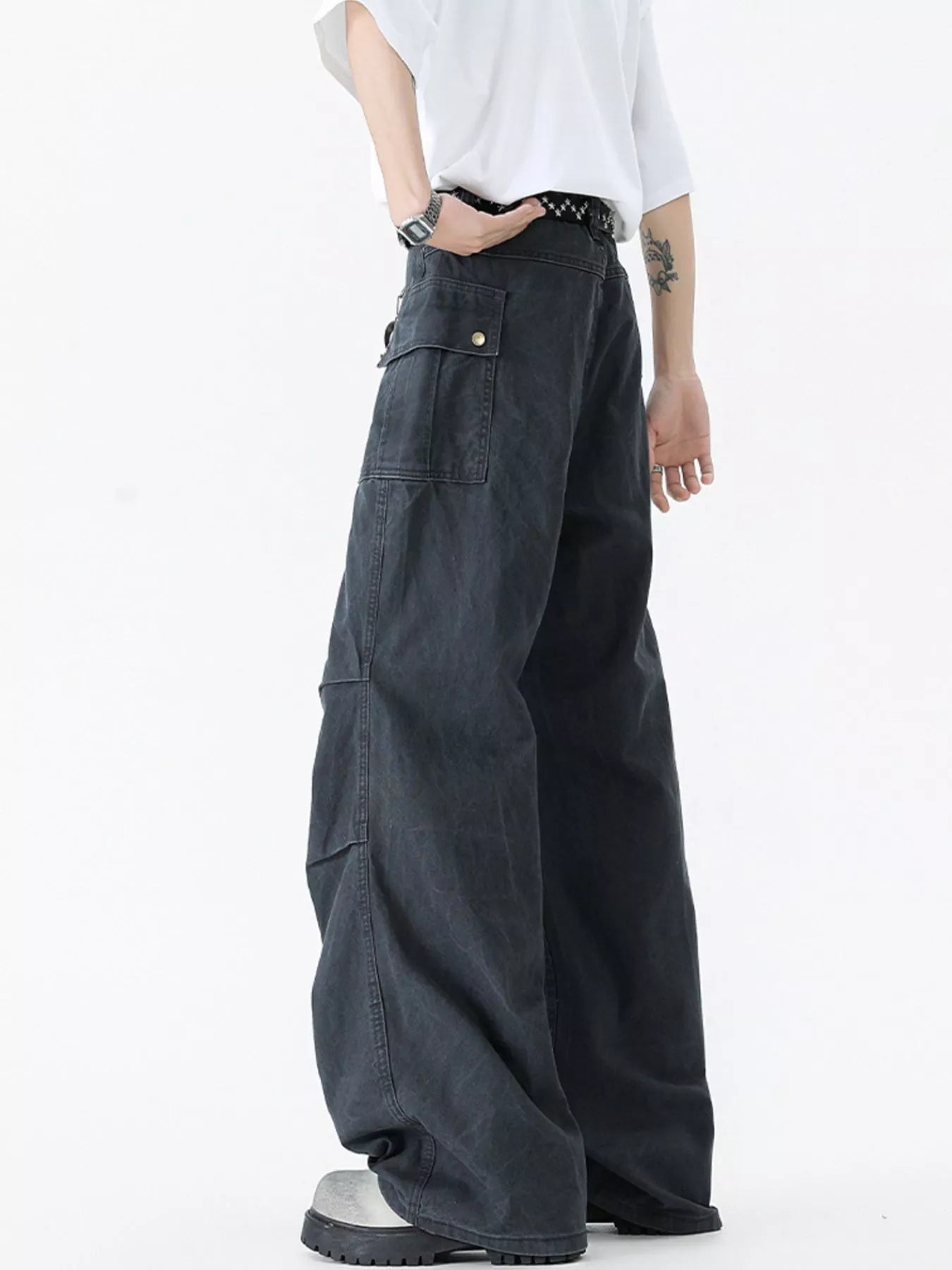 505 nan – Men's wide leg jeans streetwear fit
