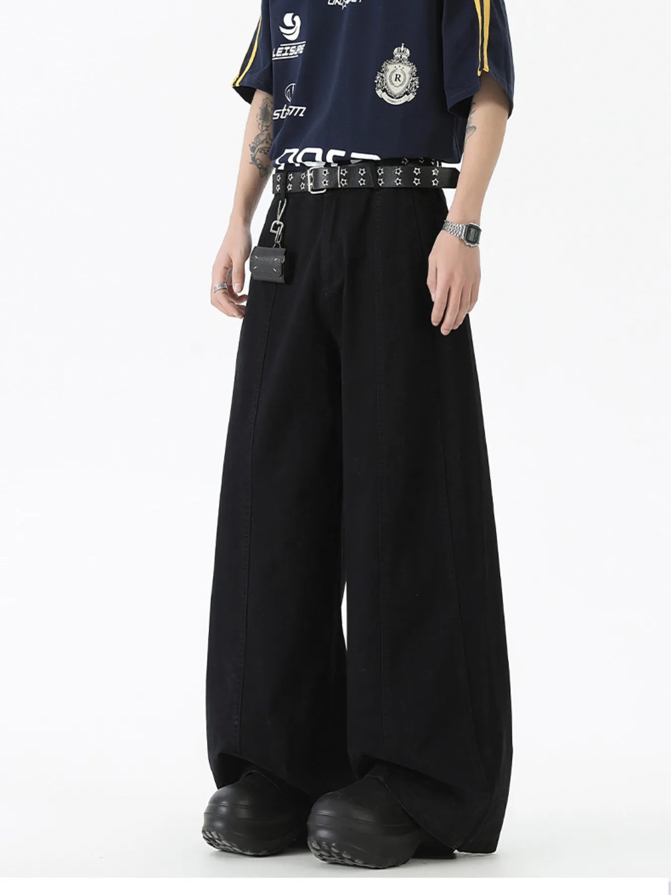 670 nan – Men's wide leg jeans streetwear fit