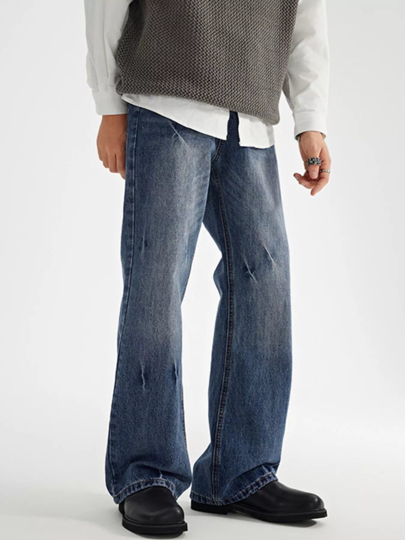 600 nan – Men's wide leg jeans streetwear fit