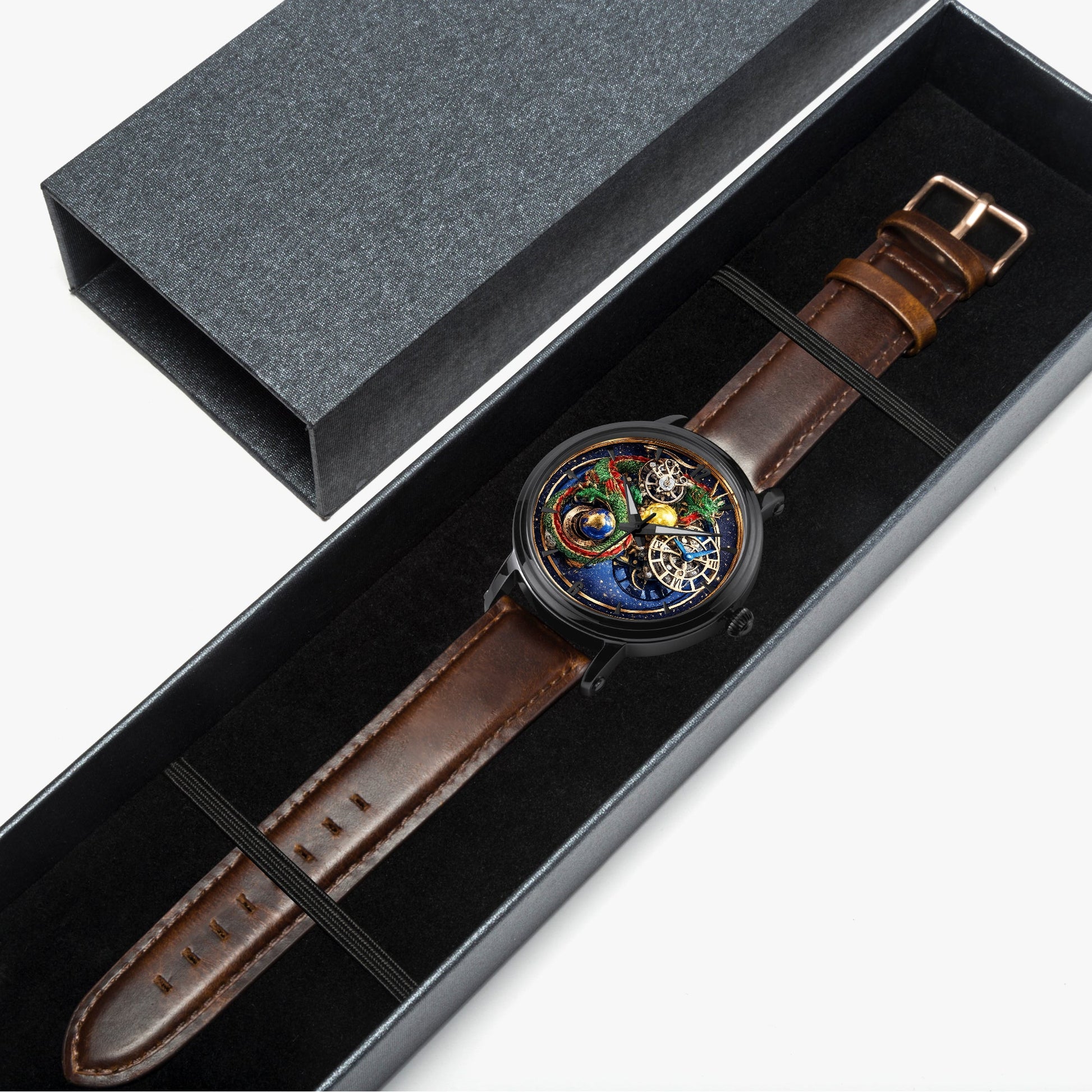 Jaycoh™ Astronomy Dragon Turbilon 157. 46mm Unisex Automatic Watch(Black) | Print-on-Demand Custom Watch - product photo | print on demand watch print custom watch