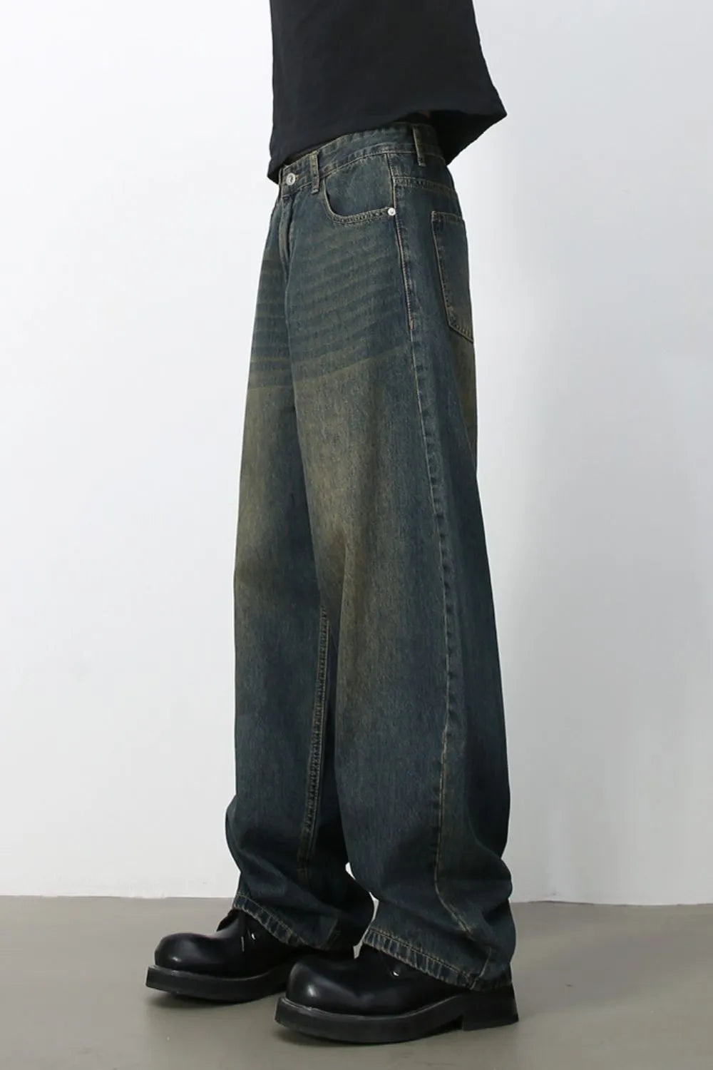 153 nan – Men's wide leg jeans streetwear fit