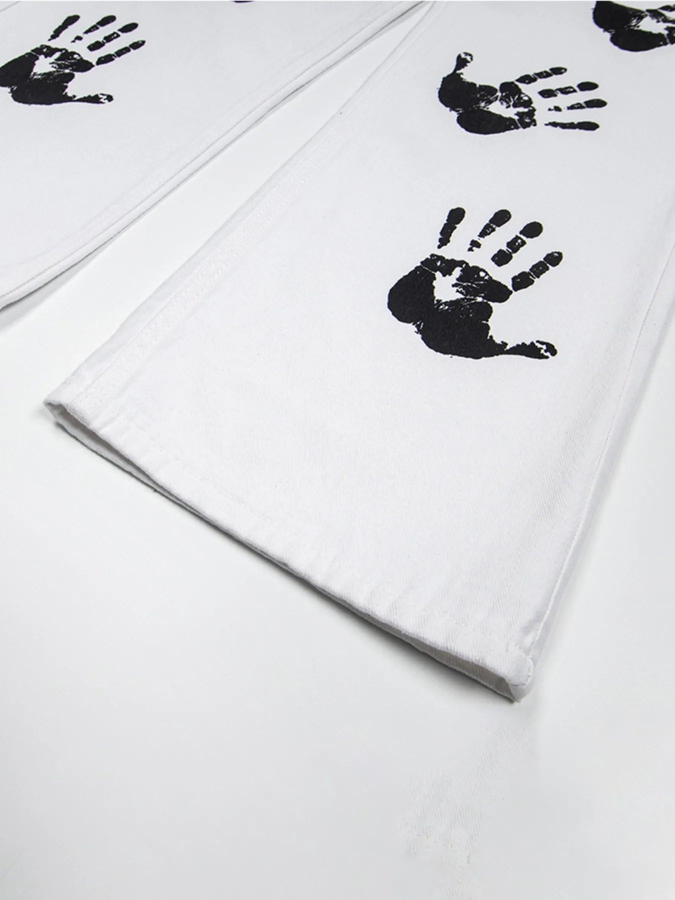 1264 Men's Handprint Pattern Jeans – men's graphic jeans (detail view 14)