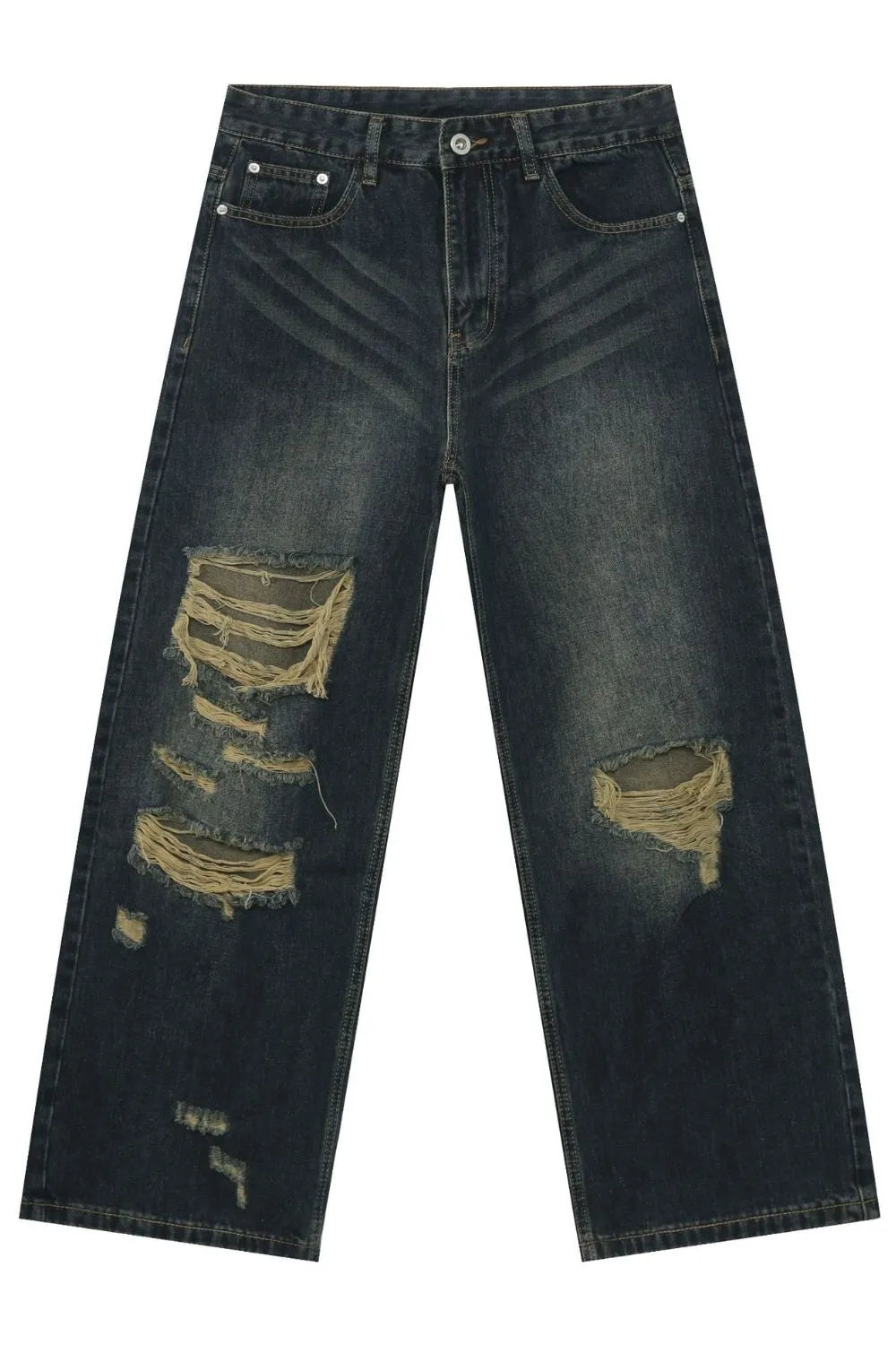047 nan – Men's wide leg jeans streetwear fit