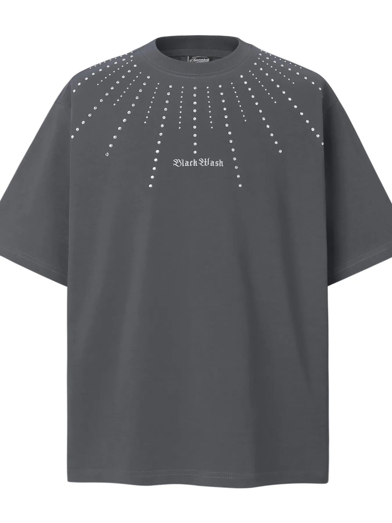 Men’s Starburst Rhinestone Oversized Streetwear T-Shirt - Gray - Image 6