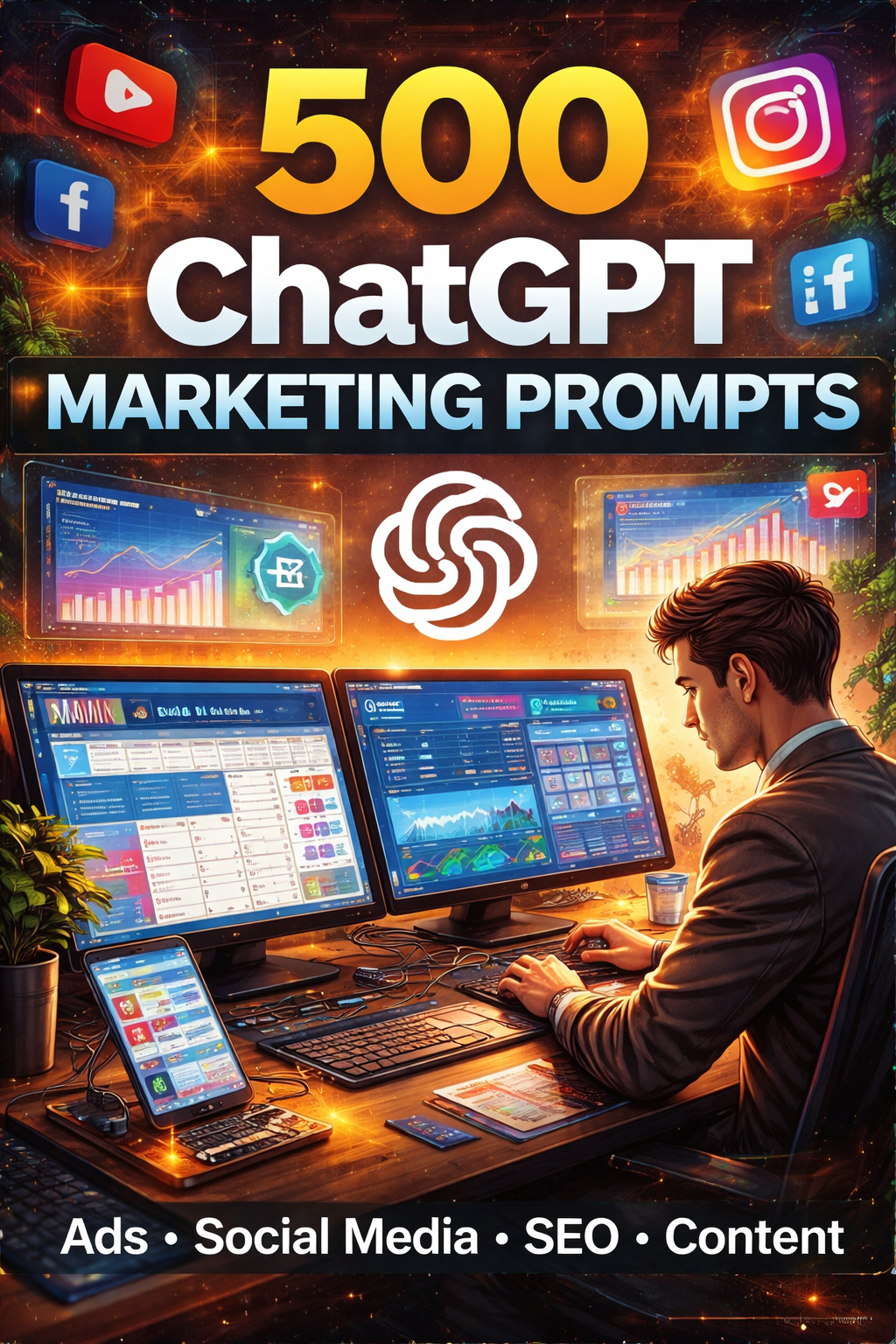 500 ChatGPT Marketing Prompts for Social Media, Ads, SEO & Content Creation