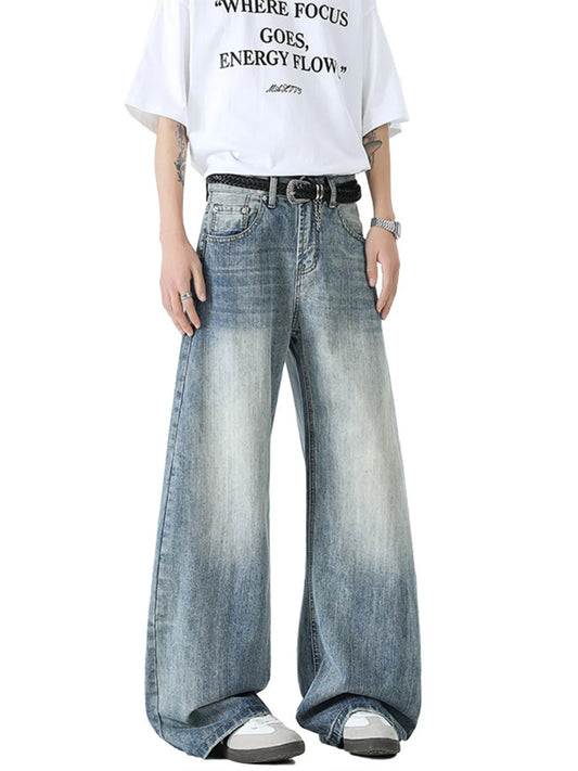 049 nan – Men's wide leg jeans streetwear fit