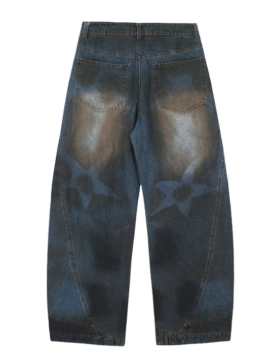 002 nan – Men's wide leg jeans streetwear fit