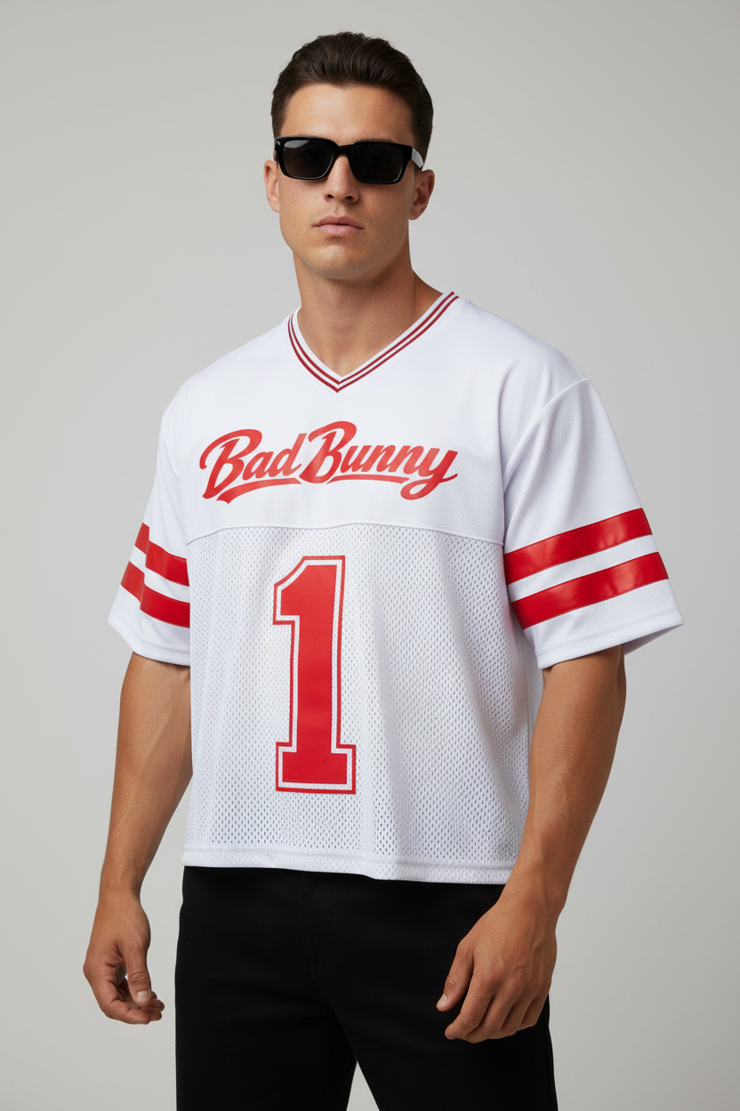 Bad Bunny SuperBowl Mesh Boxy Football Jersey