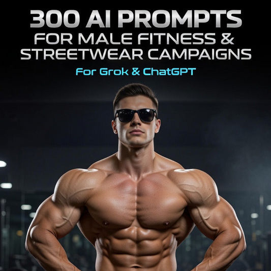 300 AI Prompts for Male Streetwear, Gym Campaigns & Fashion Photoshoots (Grok + ChatGPT Prompt Pack)