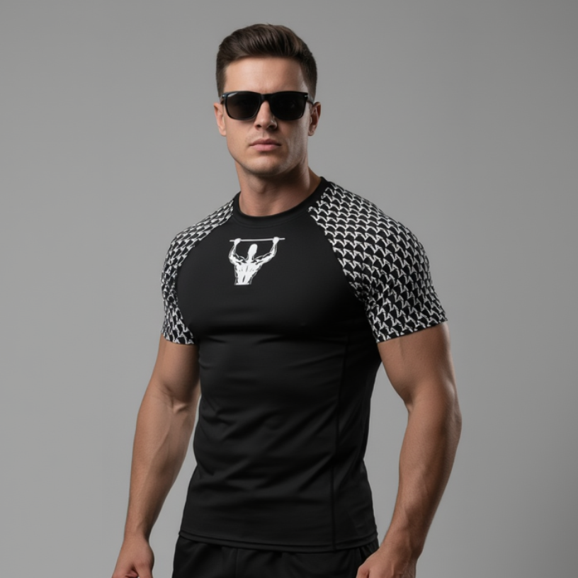 LA Pull Up Man Black Compression Tee