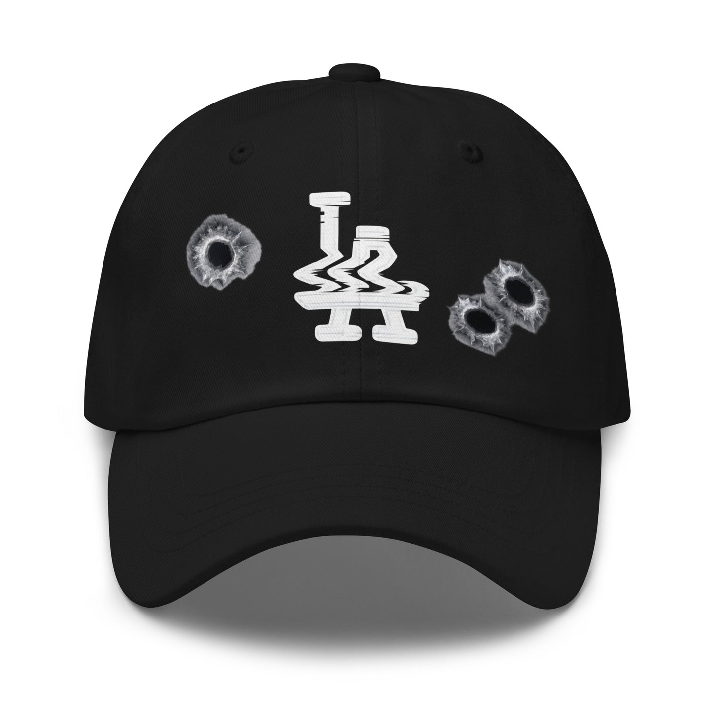 Neyo LA Glitched w/ Bullet Holes Hat - detail view