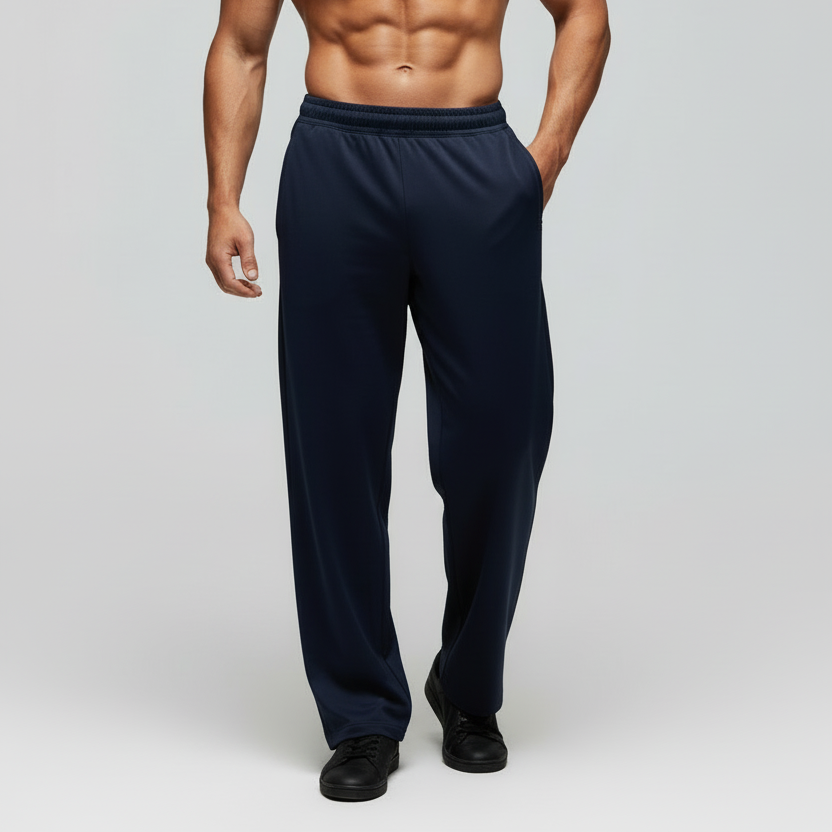 Plain Straight-Leg Sweatpants - front view