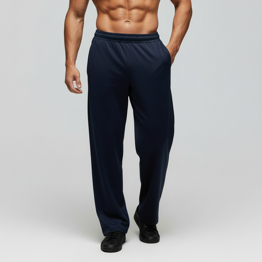 Plain Straight-Leg Sweatpants - front view