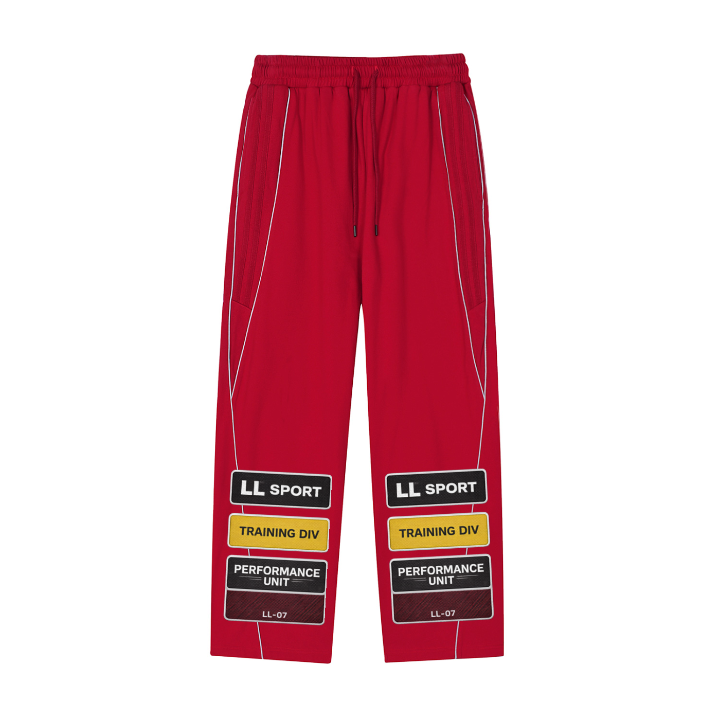 Red Graphic Straight-Leg Sweatpants – Reflective Performance Training Edition — product view