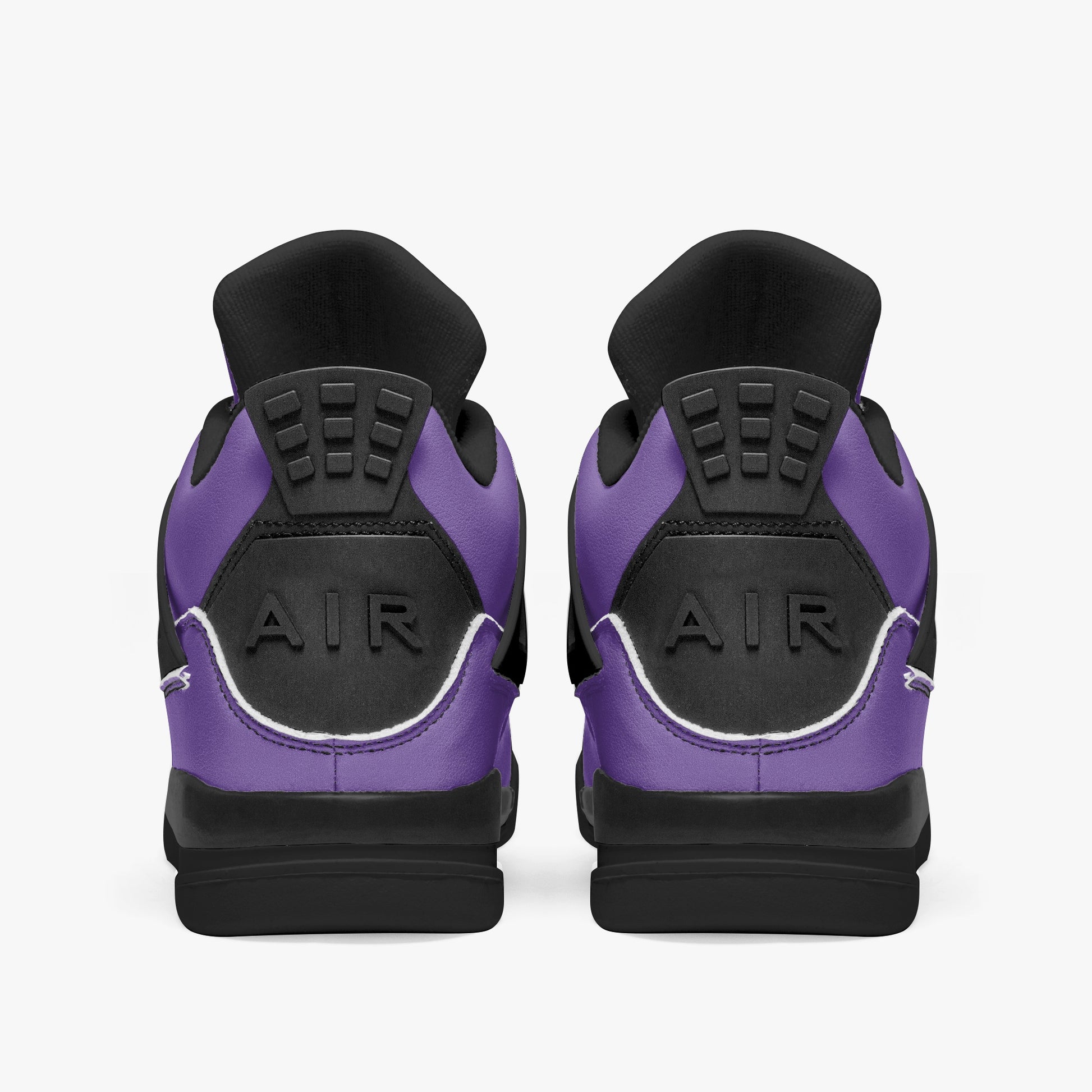 Retro Air Cuatro High Top Sneakers - Purple Cactus Jack Jordan Dupes - Back View
