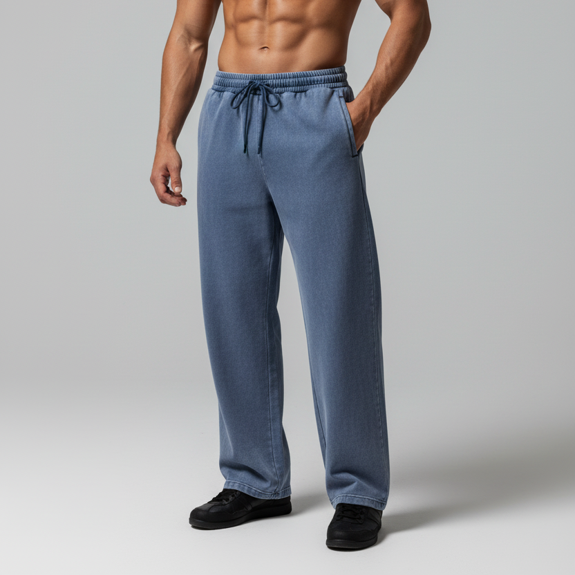 Snow Wash Heavyweight straight leg Sweatpants - front view