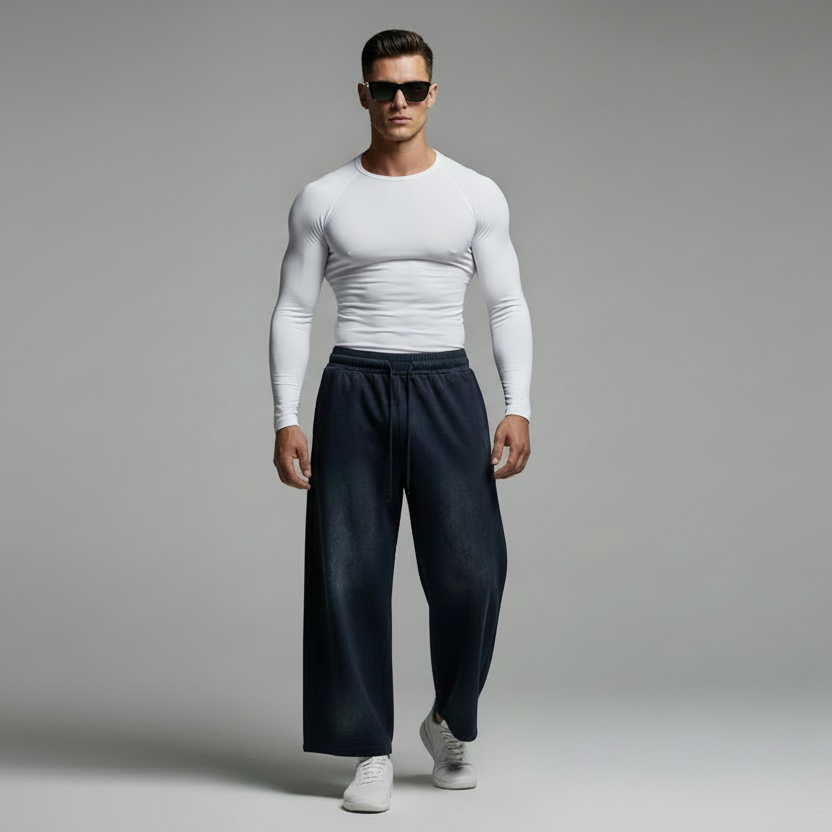 Sunfade Loose Fit Cotton Sweatpants - front view