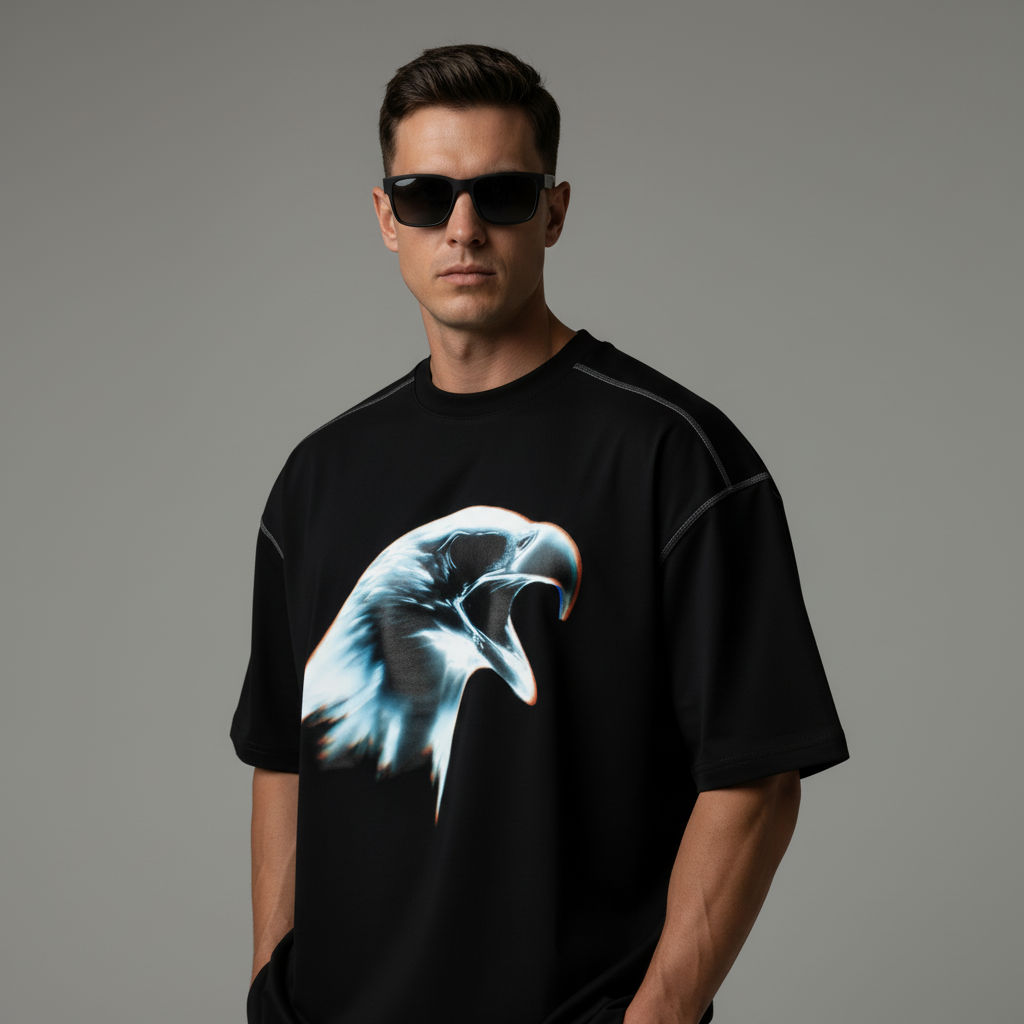 The Eagle Oversized Stitched Graphic Tee
