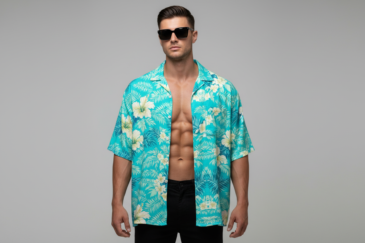 Tommy Vercetti Vice City Hawaiian Shirt (Alternative Teal) - Luis’s Locker